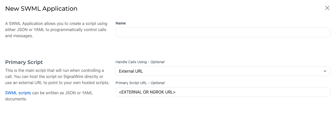 SWML external URL