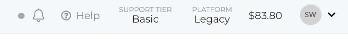 Dashboard header navbar.
